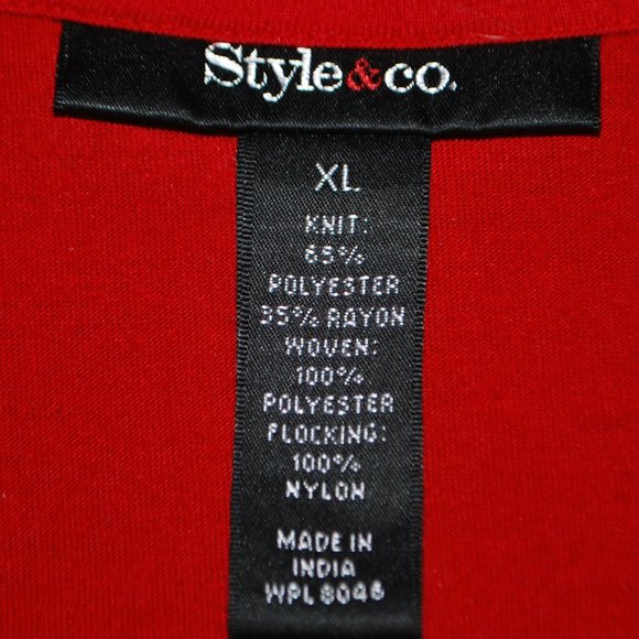 3/$30 - Pretty Red & Black Top - XL - Picture 8 of 9